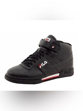 Fila Black High-Top Athletic Sneaker with Red & White Accents